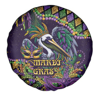 Mardi Gras Pelican Spare Tire Cover Crowned Feathers Carnival Reign - Wonder Print Shop