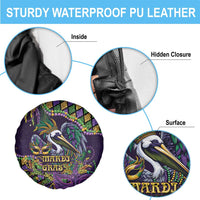 Mardi Gras Pelican Spare Tire Cover Crowned Feathers Carnival Reign - Wonder Print Shop