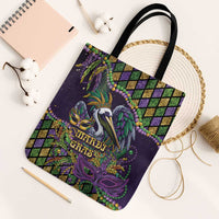 Mardi Gras Pelican Tote Bag Crowned Feathers Carnival Reign - Wonder Print Shop