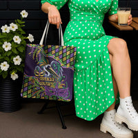 Mardi Gras Pelican Tote Bag Crowned Feathers Carnival Reign - Wonder Print Shop