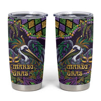 Mardi Gras Pelican Tumbler Cup Crowned Feathers Carnival Reign - Wonder Print Shop