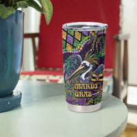 Mardi Gras Pelican Tumbler Cup Crowned Feathers Carnival Reign - Wonder Print Shop