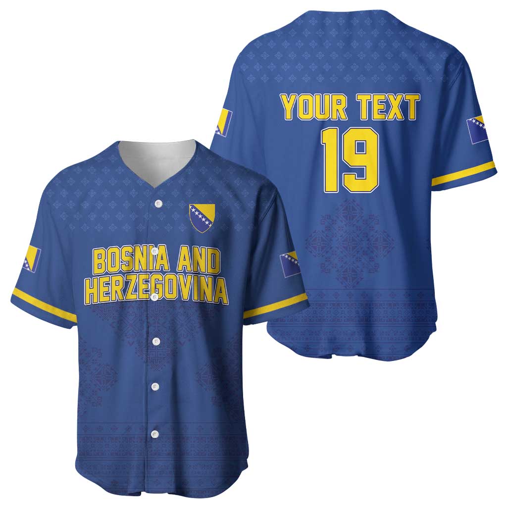 Custom Bosnia and Herzegovina Football 2026 Baseball Jersey Zmijanje Embroidery Pride