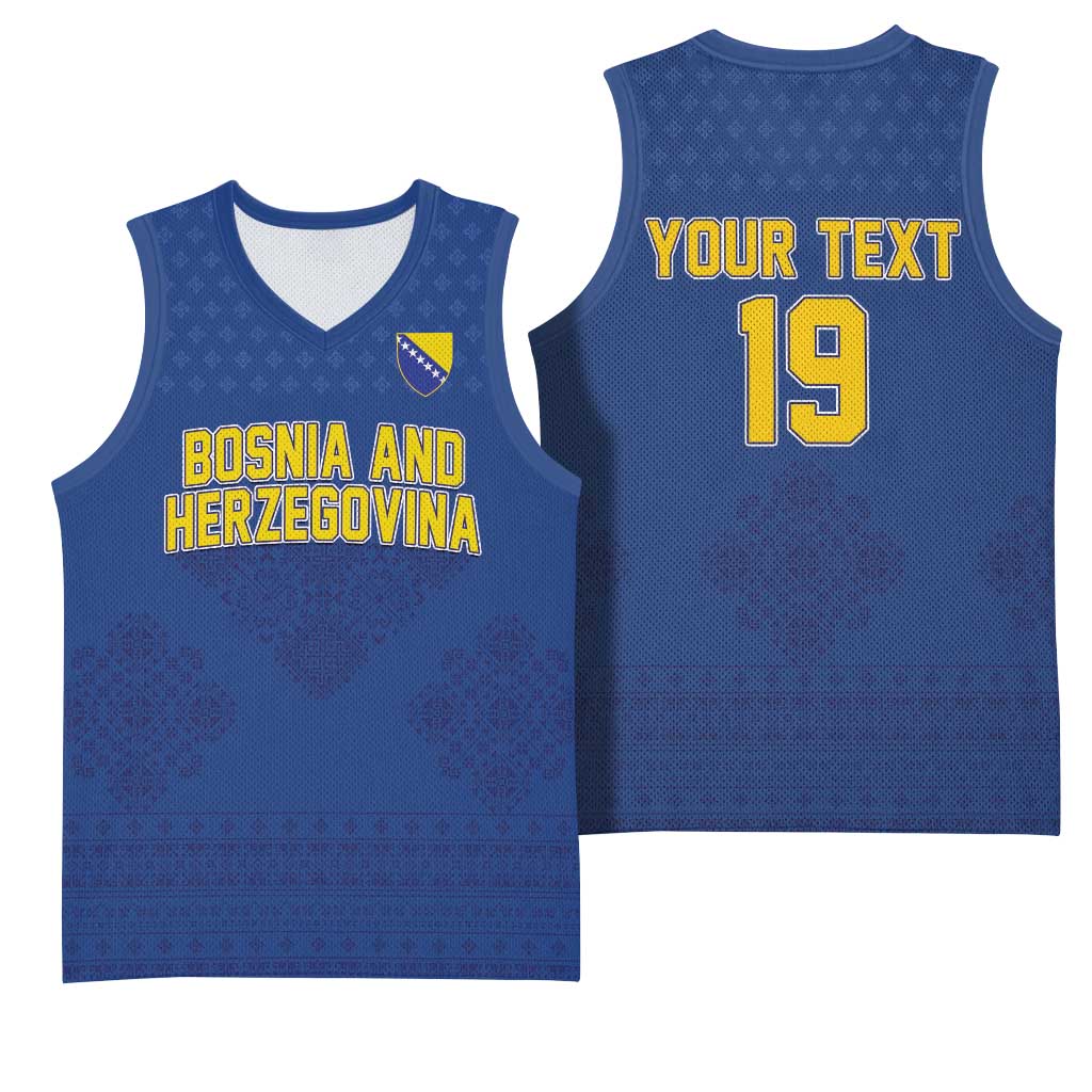 Custom Bosnia and Herzegovina Football 2026 Basketball Jersey Zmijanje Embroidery Pride