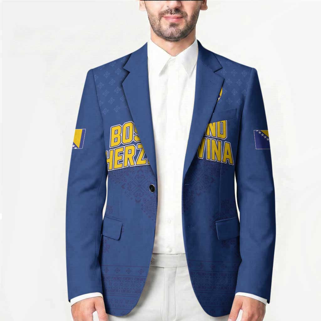Custom Bosnia and Herzegovina Football 2026 Blazer Zmijanje Embroidery Pride