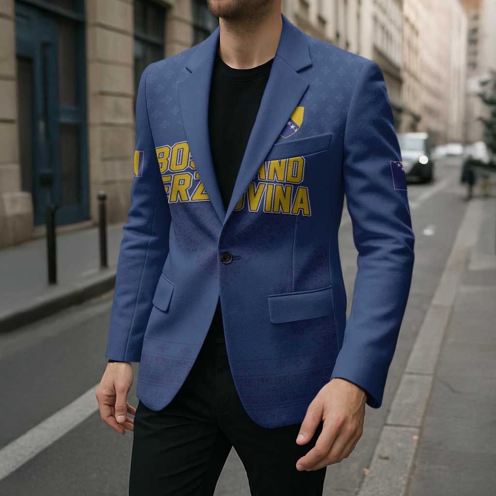 Custom Bosnia and Herzegovina Football 2026 Blazer Zmijanje Embroidery Pride