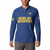 Custom Bosnia and Herzegovina Football 2026 Button Sweatshirt Zmijanje Embroidery Pride