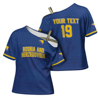 Custom Bosnia and Herzegovina Football 2026 Cross Shoulder Shirt Zmijanje Embroidery Pride