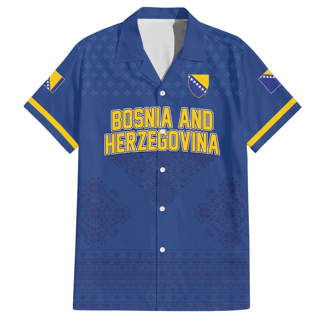 Custom Bosnia and Herzegovina Football 2026 Hawaiian Shirt Zmijanje Embroidery Pride