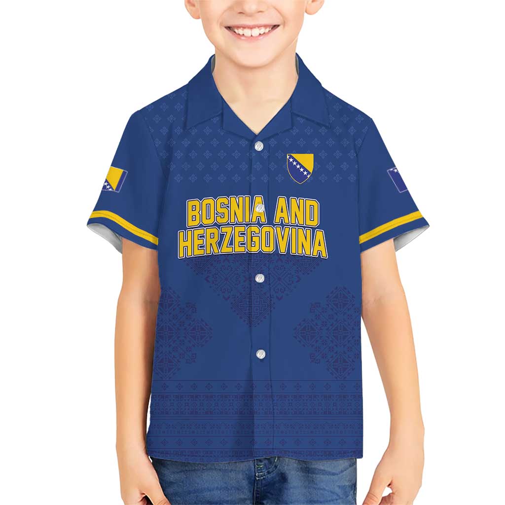 Custom Bosnia and Herzegovina Football 2026 Hawaiian Shirt Zmijanje Embroidery Pride