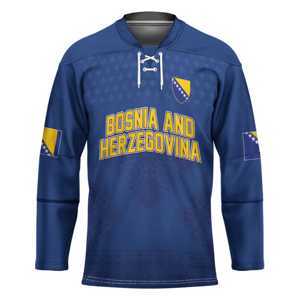 Custom Bosnia and Herzegovina Football 2026 Hockey Jersey Zmijanje Embroidery Pride
