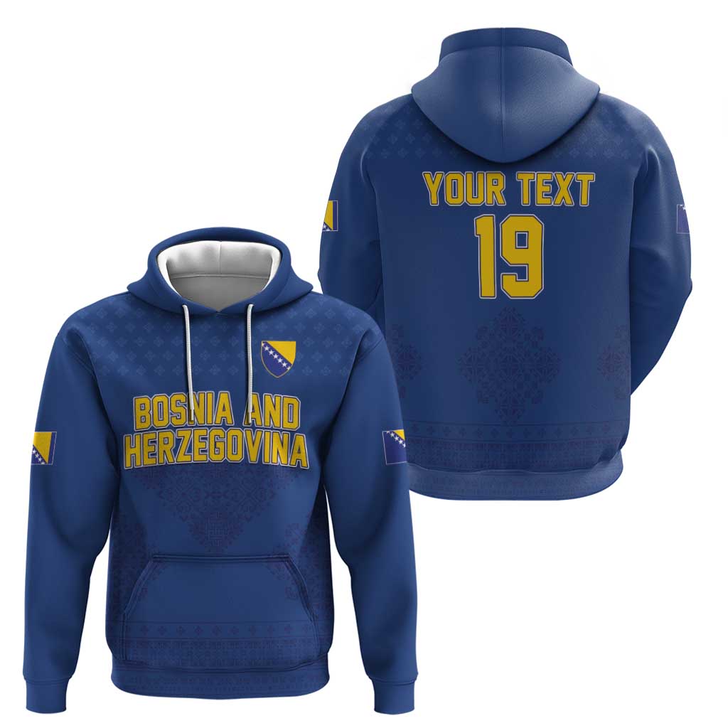 Custom Bosnia and Herzegovina Football 2026 Hoodie Zmijanje Embroidery Pride