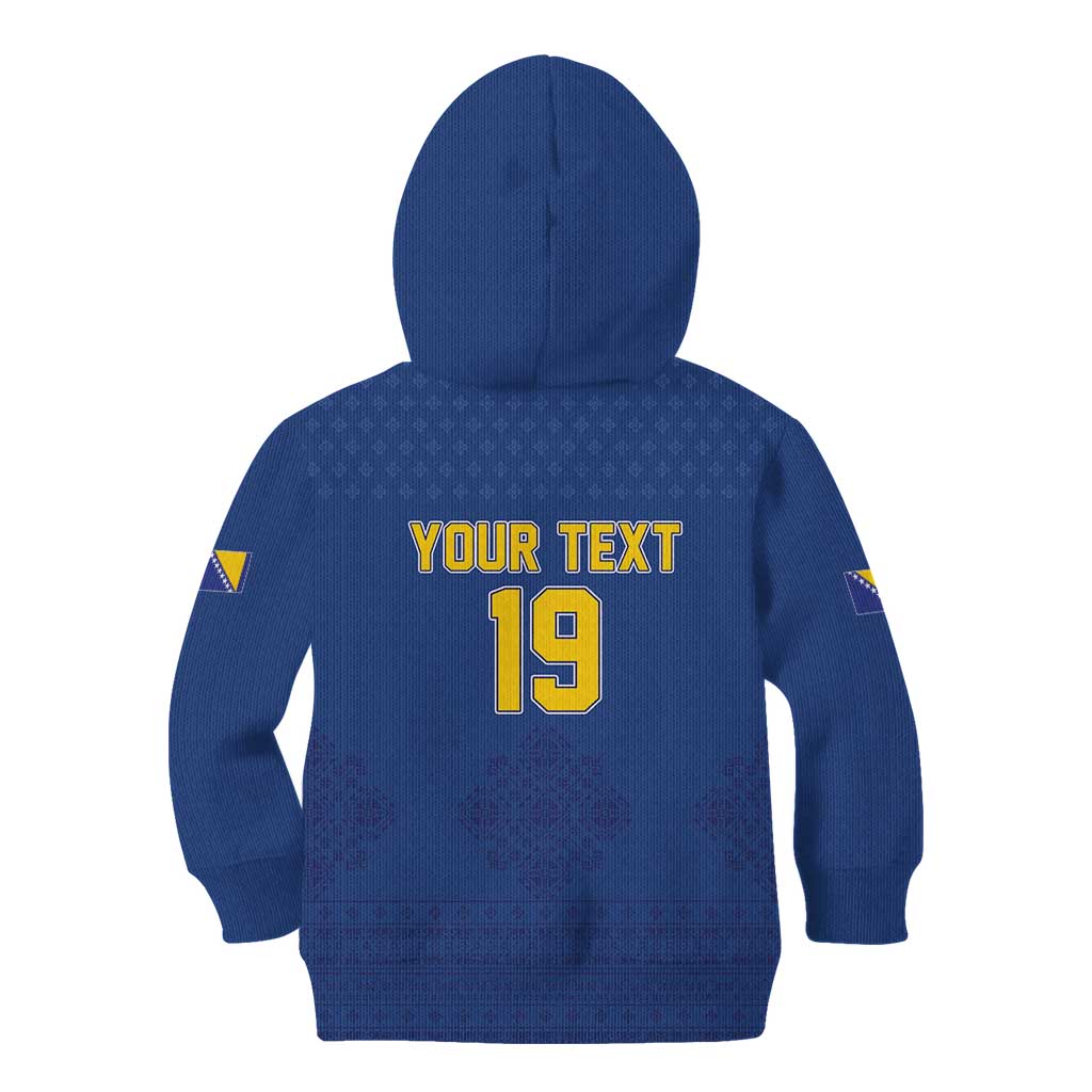 Custom Bosnia and Herzegovina Football 2026 Kid Hoodie Zmijanje Embroidery Pride