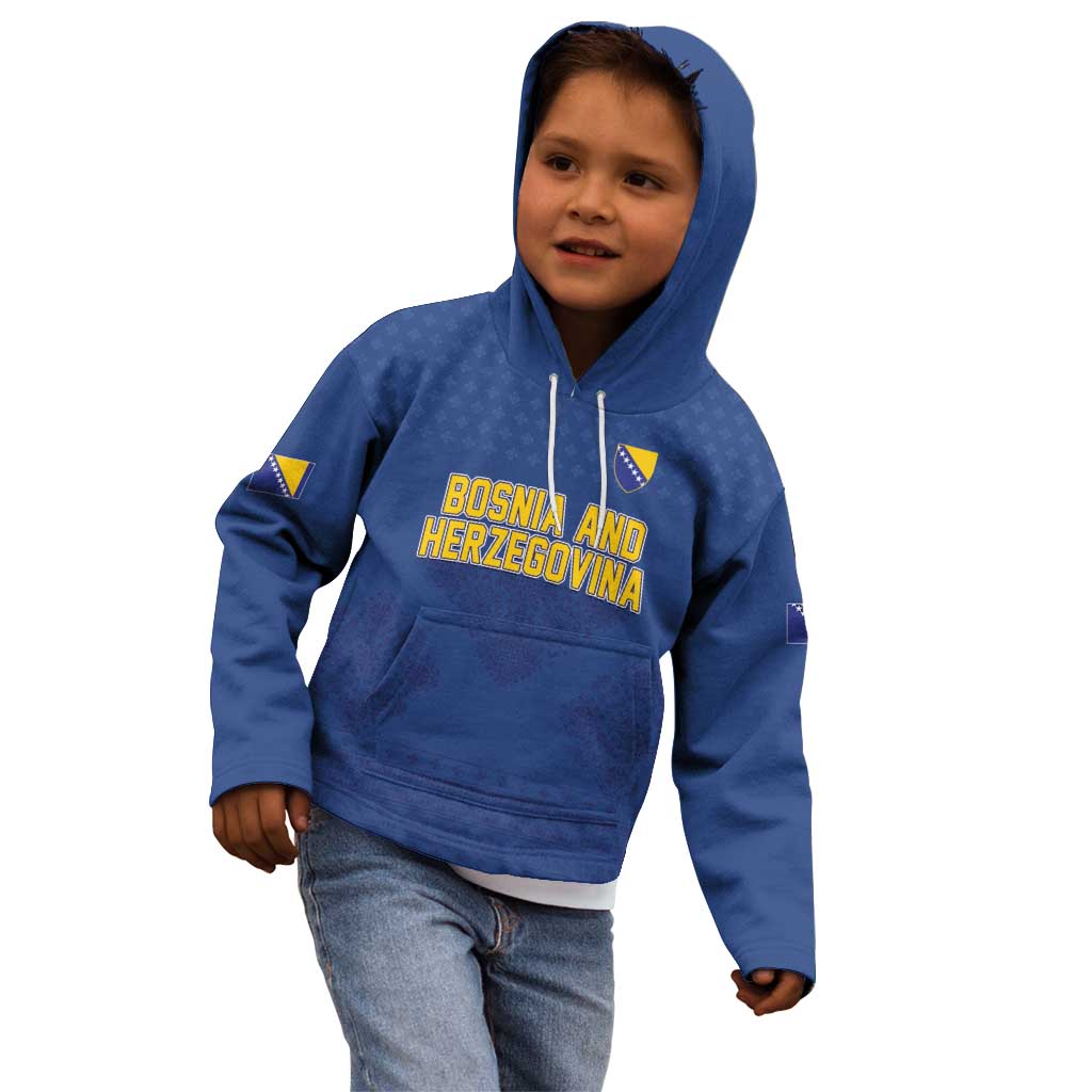 Custom Bosnia and Herzegovina Football 2026 Kid Hoodie Zmijanje Embroidery Pride