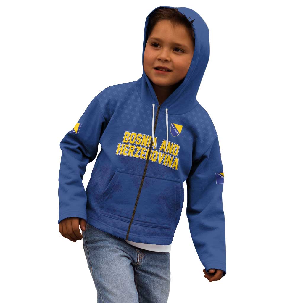 Custom Bosnia and Herzegovina Football 2026 Kid Hoodie Zmijanje Embroidery Pride