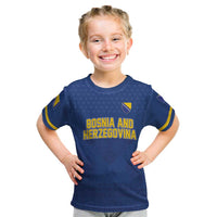 Custom Bosnia and Herzegovina Football 2026 Kid T Shirt Zmijanje Embroidery Pride