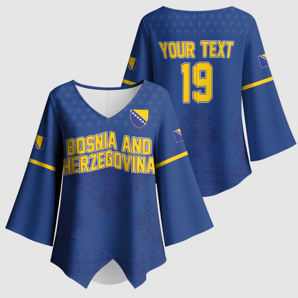 Custom Bosnia and Herzegovina Football 2026 Kimono Sleeve Blouse Zmijanje Embroidery Pride