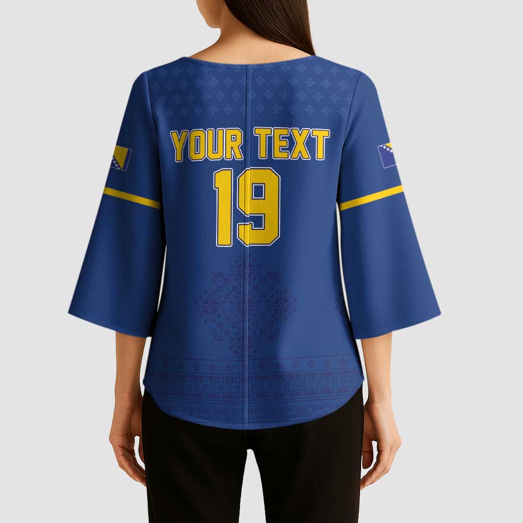 Custom Bosnia and Herzegovina Football 2026 Kimono Sleeve Blouse Zmijanje Embroidery Pride