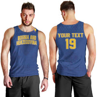 Custom Bosnia and Herzegovina Football 2026 Men Tank Top Zmijanje Embroidery Pride