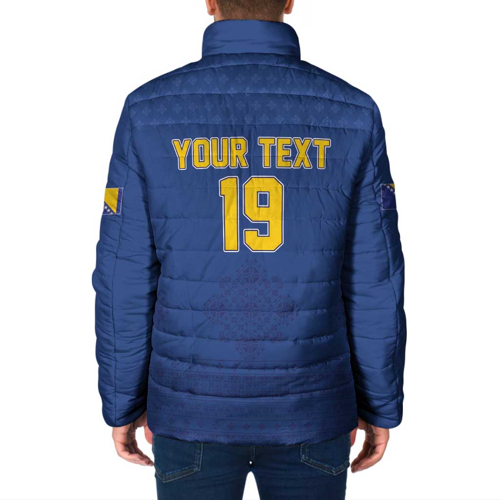 Custom Bosnia and Herzegovina Football 2026 Padded Jacket Zmijanje Embroidery Pride