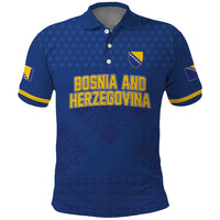 Custom Bosnia and Herzegovina Football 2026 Polo Shirt Zmijanje Embroidery Pride