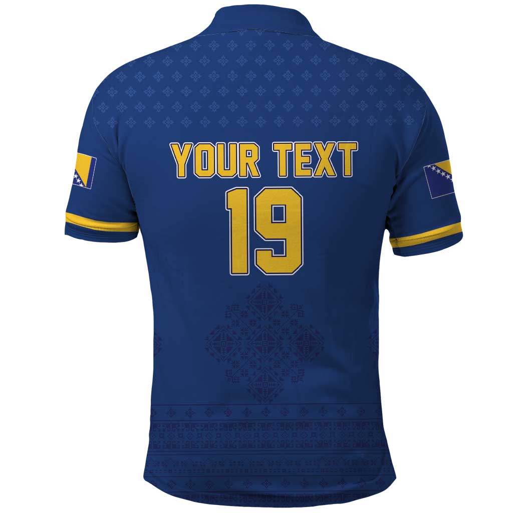 Custom Bosnia and Herzegovina Football 2026 Polo Shirt Zmijanje Embroidery Pride