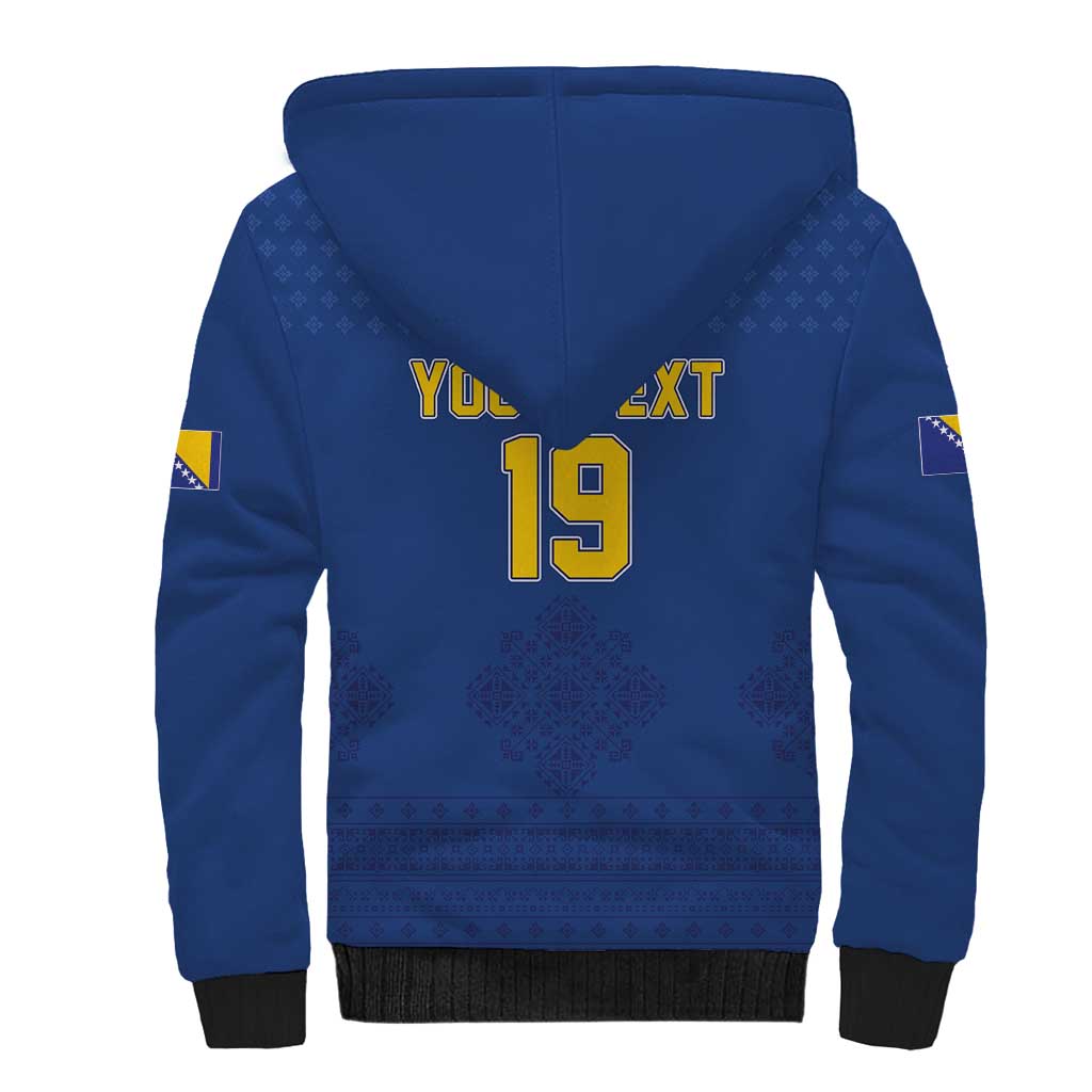 Custom Bosnia and Herzegovina Football 2026 Sherpa Hoodie Zmijanje Embroidery Pride