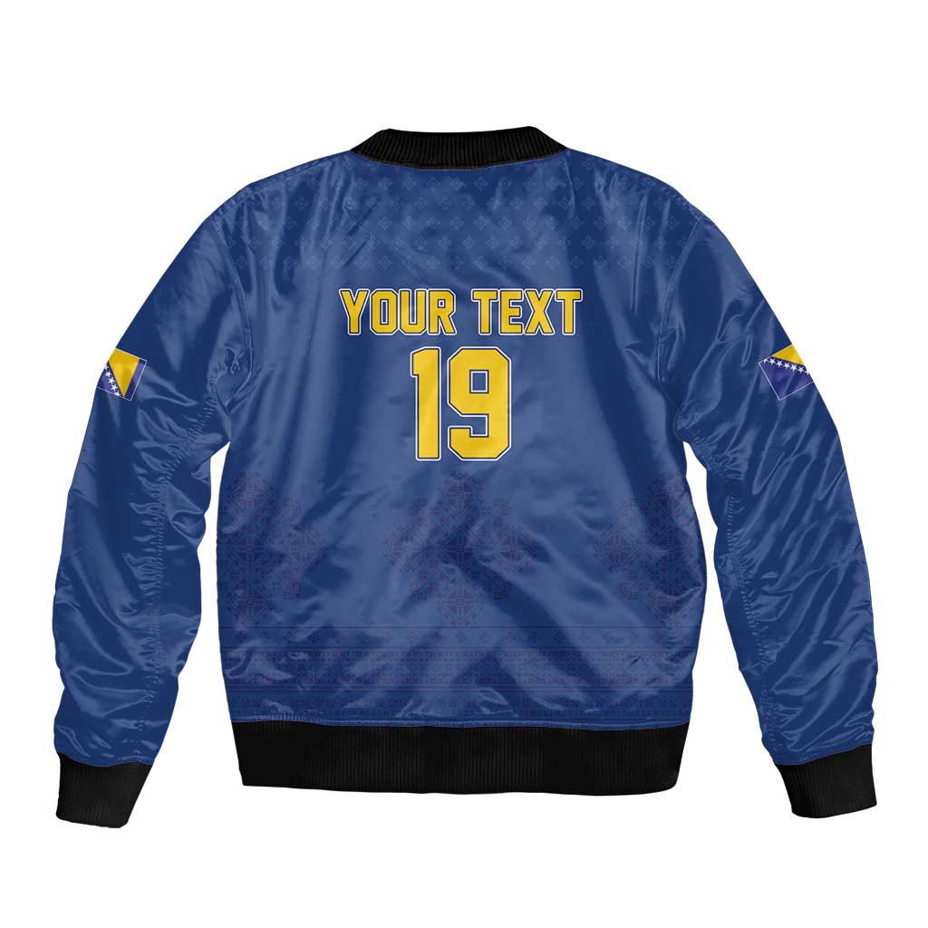 Custom Bosnia and Herzegovina Football 2026 Sleeve Zip Bomber Jacket Zmijanje Embroidery Pride