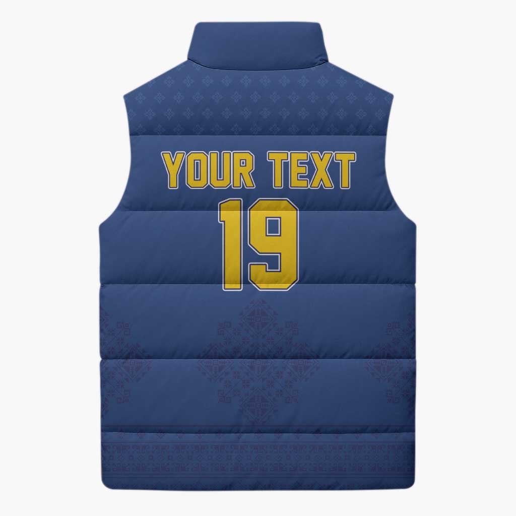 Custom Bosnia and Herzegovina Football 2026 Sleeveless Puffer Jacket Zmijanje Embroidery Pride