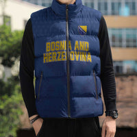 Custom Bosnia and Herzegovina Football 2026 Sleeveless Puffer Jacket Zmijanje Embroidery Pride