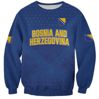 Custom Bosnia and Herzegovina Football 2026 Sweatshirt Zmijanje Embroidery Pride