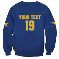 Custom Bosnia and Herzegovina Football 2026 Sweatshirt Zmijanje Embroidery Pride