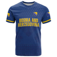 Custom Bosnia and Herzegovina Football 2026 T Shirt Zmijanje Embroidery Pride