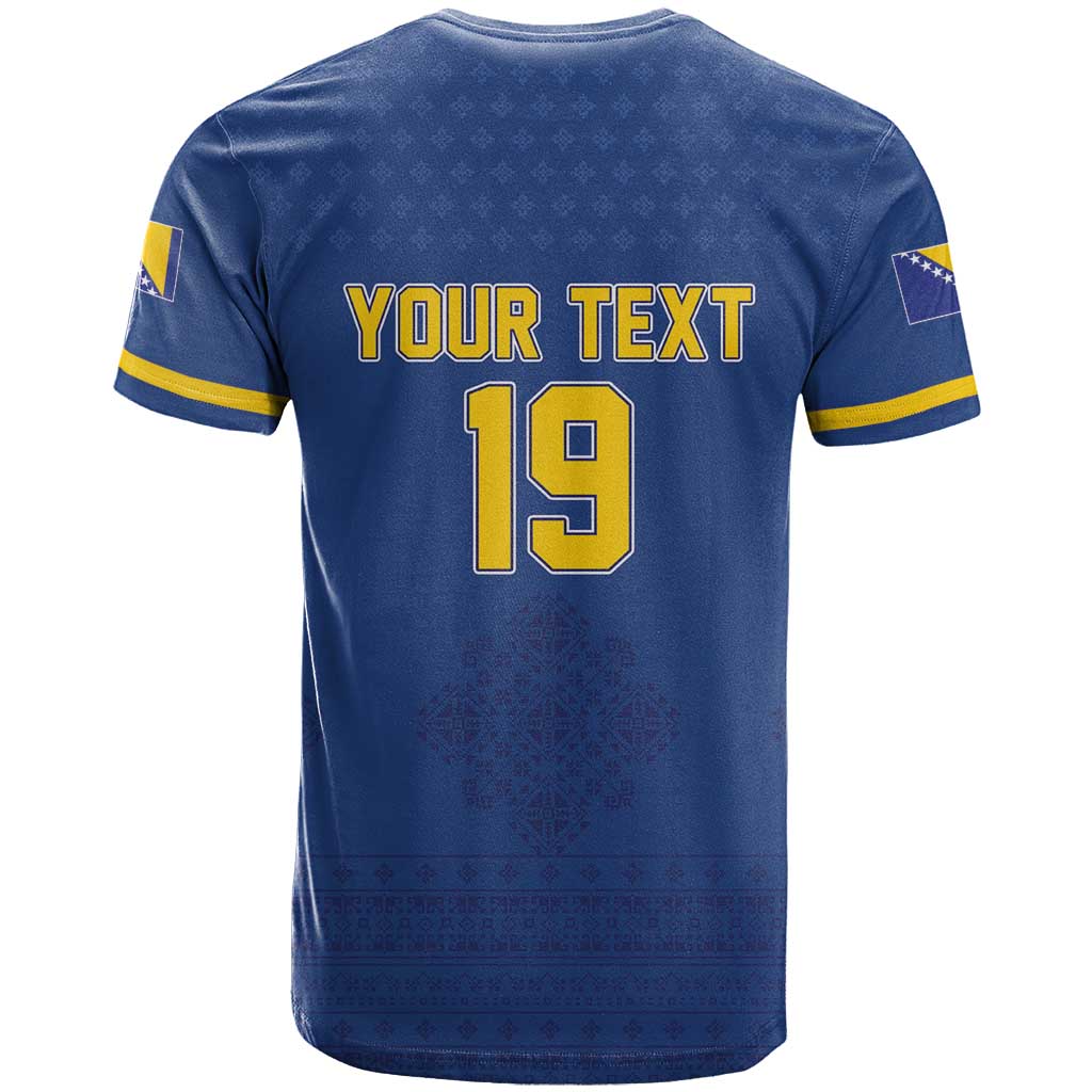 Custom Bosnia and Herzegovina Football 2026 T Shirt Zmijanje Embroidery Pride