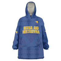Custom Bosnia and Herzegovina Football 2026 Wearable Blanket Hoodie Zmijanje Embroidery Pride