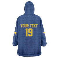 Custom Bosnia and Herzegovina Football 2026 Wearable Blanket Hoodie Zmijanje Embroidery Pride