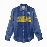 Custom Bosnia and Herzegovina Football 2026 Women Casual Shirt Zmijanje Embroidery Pride