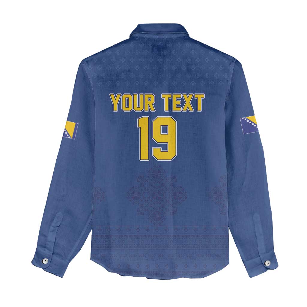 Custom Bosnia and Herzegovina Football 2026 Women Casual Shirt Zmijanje Embroidery Pride