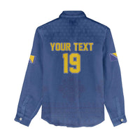 Custom Bosnia and Herzegovina Football 2026 Women Casual Shirt Zmijanje Embroidery Pride