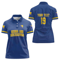 Custom Bosnia and Herzegovina Football 2026 Women Polo Shirt Zmijanje Embroidery Pride