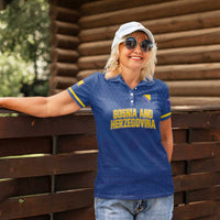 Custom Bosnia and Herzegovina Football 2026 Women Polo Shirt Zmijanje Embroidery Pride