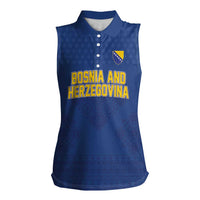 Custom Bosnia and Herzegovina Football 2026 Women Sleeveless Polo Shirt Zmijanje Embroidery Pride
