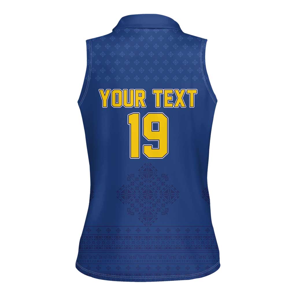 Custom Bosnia and Herzegovina Football 2026 Women Sleeveless Polo Shirt Zmijanje Embroidery Pride