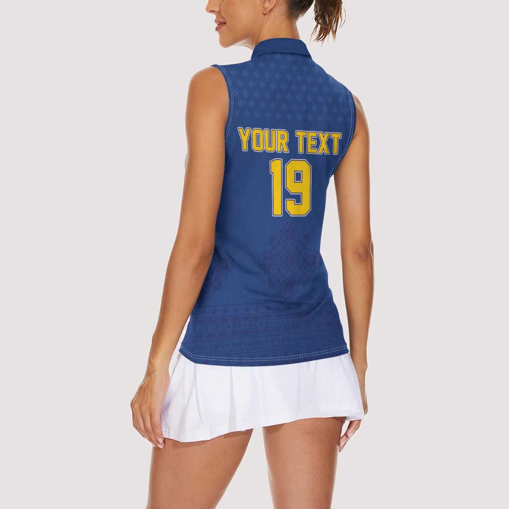 Custom Bosnia and Herzegovina Football 2026 Women Sleeveless Polo Shirt Zmijanje Embroidery Pride