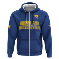 Custom Bosnia and Herzegovina Football 2026 Zip Hoodie Zmijanje Embroidery Pride