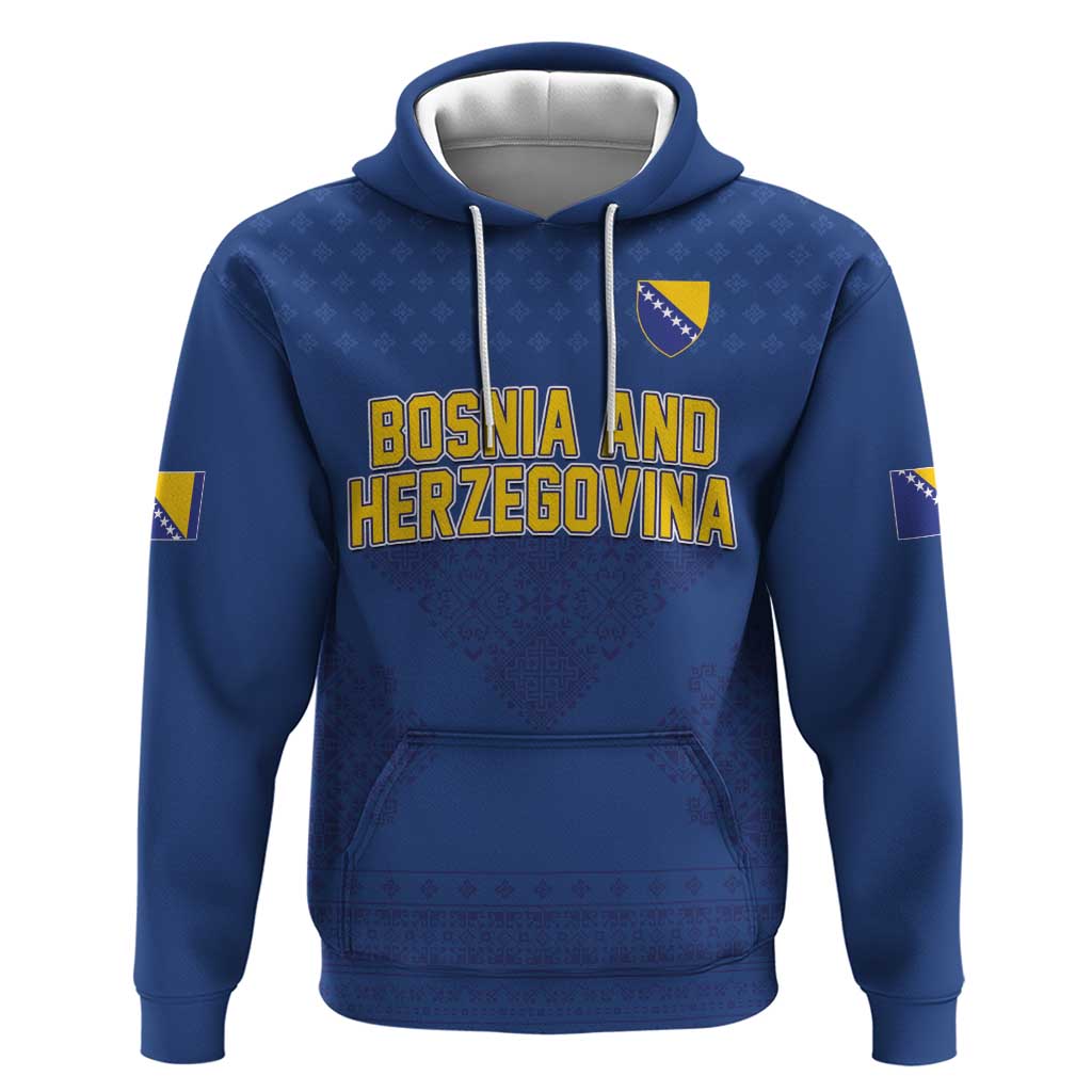 Custom Bosnia and Herzegovina Football 2026 Zip Hoodie Zmijanje Embroidery Pride