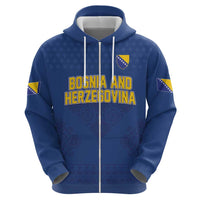 Custom Bosnia and Herzegovina Football 2026 Zip Hoodie Zmijanje Embroidery Pride