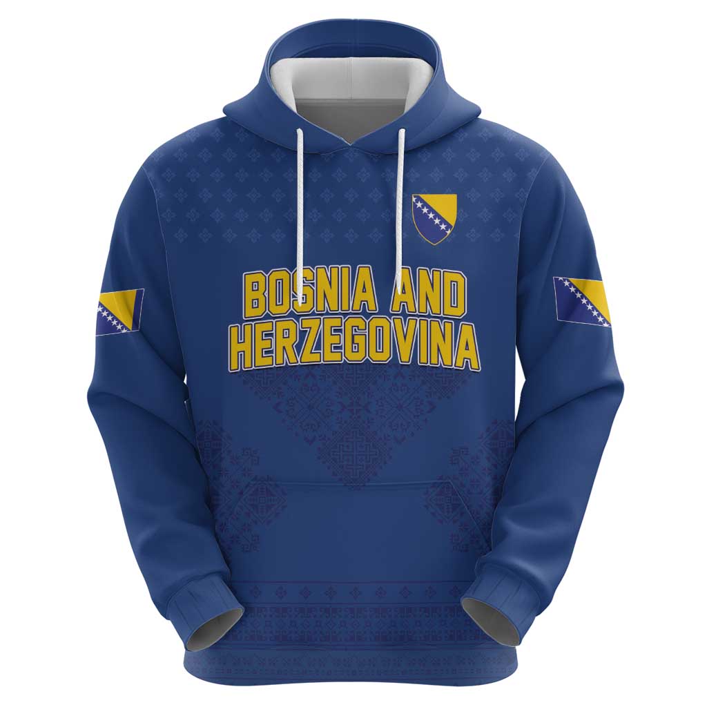 Custom Bosnia and Herzegovina Football 2026 Zip Hoodie Zmijanje Embroidery Pride