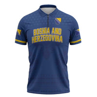 Custom Bosnia and Herzegovina Football 2026 Zipper Polo Shirt Zmijanje Embroidery Pride