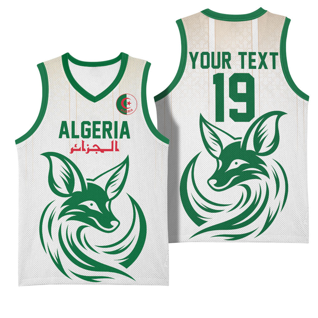 Custom World Football 2026 Algeria Basketball Jersey Les Fennecs Desert Fox Pride